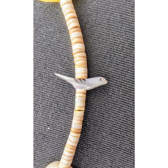 Stunning Zuni Native American Multicolored Bird Fetish Heishi Bead Necklace 16” - Picture 3 of 5